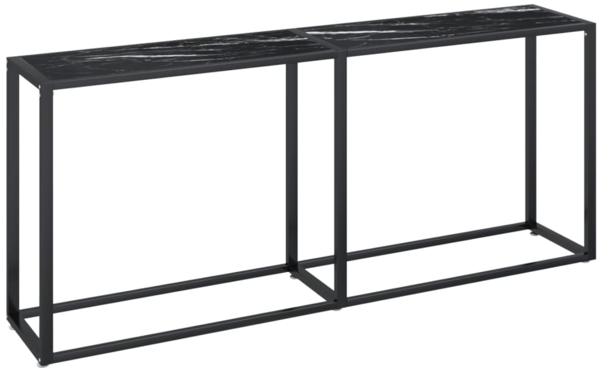 vidaXL Konsolentisch Schwarz Marmor-Optik 180x35x75,5 cm Hartglas 331685