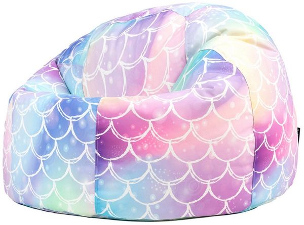 Icon Meerjungfrau Sitzsack Kinder, Webstoff, Sitzsack mit Füllung, Bequemer Kinder Sessel, Kuschelsessel, Lese Sessel, Schlafzimmer, Kinderzimmer, Wohnzimmer