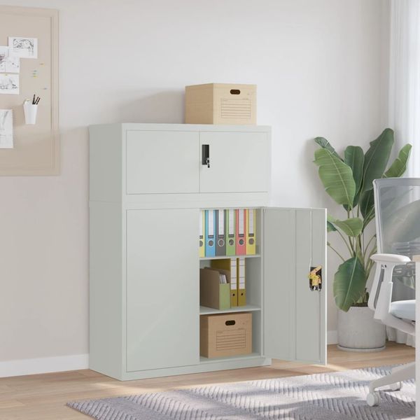 vidaXL Aktenschrank Hellgrau 90x40x130 cm Stahl 3188317
