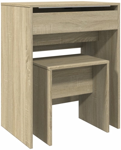 vidaXL Schminktisch mit Hocker Sonoma-Eiche 60x40x113,5 cm 848215