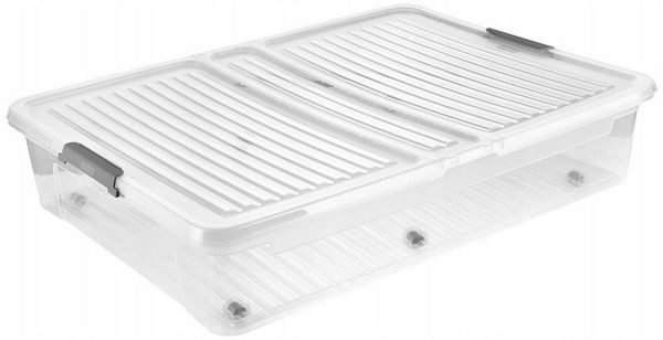 keeeper Aufbewahrungsbox für unter dem Bett mit Rollen und Deckel Leo 53 l, mit Clipverschluss