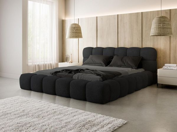 Compleo Polsterbett BUBBLE boucle Designerbett 140/160/180x200 BIZU, Wolkenbett, TOPSELLER Stauraumbett MADE IN EU