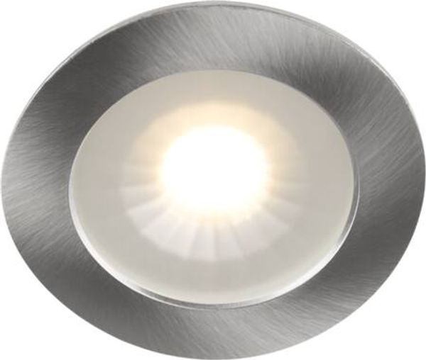 LED-Mini-Downlight 1202 12V gebürsteter Stahl 2700K 290 lm 70° 4 3W/827 12V AC/DC IP44 Schnellklemmen auf der Rückseite