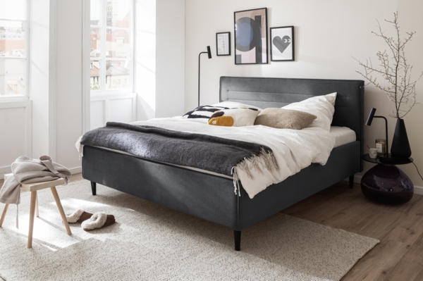 Polsterbett >Tampere< 180x200 cm, in Anthrazit, Aufstellmaße B/H/T 192x114x218 cm