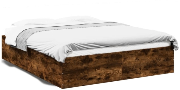 vidaXL Bettgestell Räuchereiche 150x200 cm Holzwerkstoff 3281011