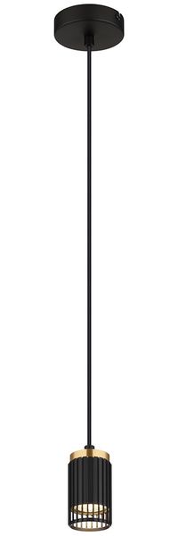 Hängeleuchte, Metall schwarz gold, H 120 cm