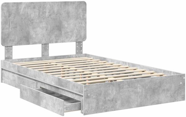 vidaXL Aufbewahrungsbett Beton Grau 135 x 190 cm Holzwerkstoff 3412696 Bild 5