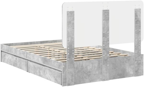 vidaXL Aufbewahrungsbett Beton Grau 135 x 190 cm Holzwerkstoff 3412696 Bild 10