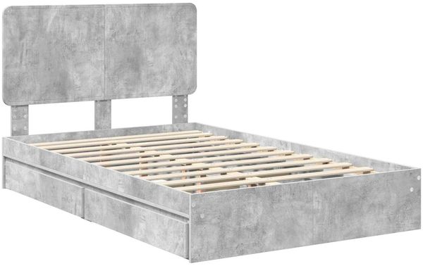 vidaXL Aufbewahrungsbett Beton Grau 135 x 190 cm Holzwerkstoff 3412696 Bild 4