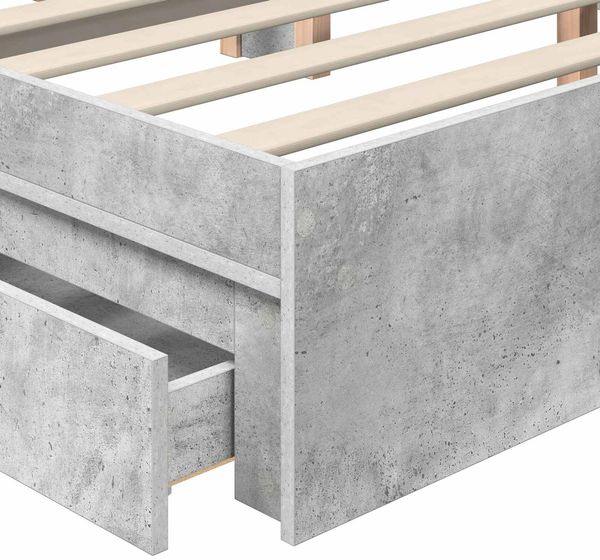 vidaXL Aufbewahrungsbett Beton Grau 135 x 190 cm Holzwerkstoff 3412696 Bild 11