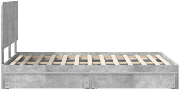 vidaXL Aufbewahrungsbett Beton Grau 135 x 190 cm Holzwerkstoff 3412696 Bild 9