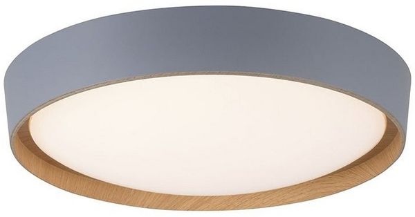 SellTec LED Deckenleuchte LED Deckenleuchte MILIA rund, Dimmbar per Wandschalter mit Stufendimmer 100%, 50% oder 15%, 1xLED-Board/29,00 Watt, warmweiß, Holzoptik, dimmbar per Wandschalter, D=40cm, warmweiß