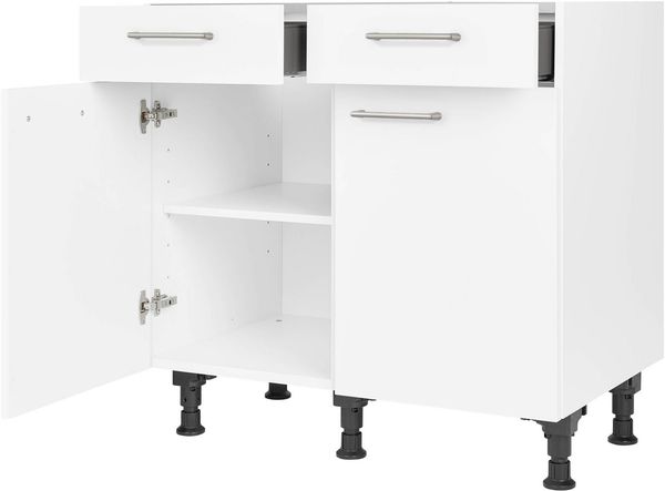 nobilia® Unterschrank "Laser", vormontiert, Breite 90 cm, Soft-Close-Funktion bei den Schubkästen, inkl. höhenverstellbare Sockelfüße