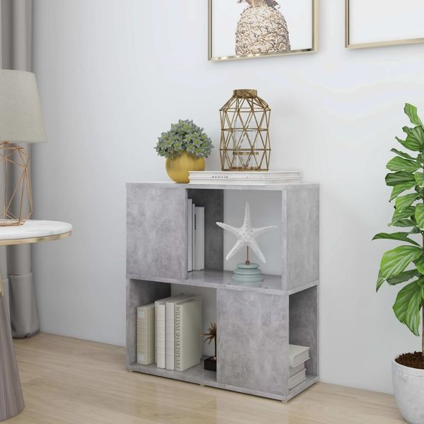vidaXL Bücherregal Betongrau 60x24x63 cm Holzwerkstoff 809066