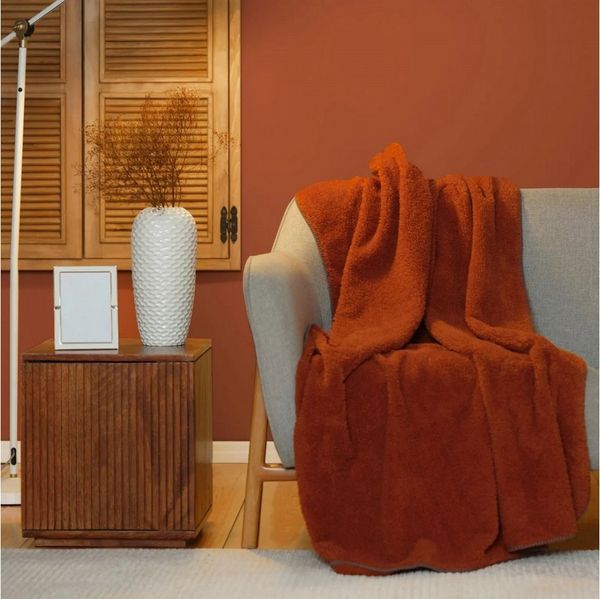 Karaca Tagesdecke Karaca Home Faye Terracotta Wurfdecke Tagesdecke Bettdecke 115x160 cm