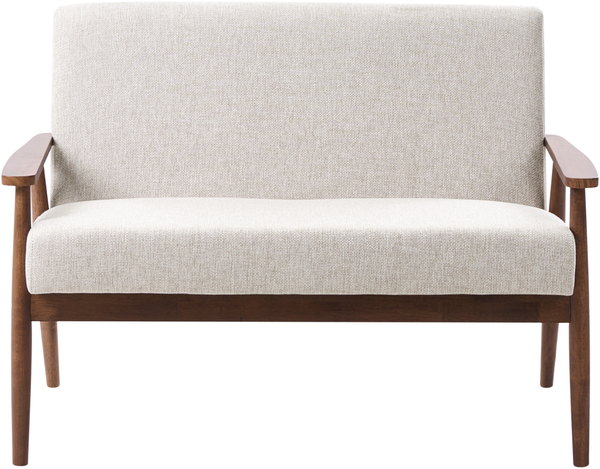 Sofa 2-Sitzer ESRUM Stoff Dunkelbraun Grau