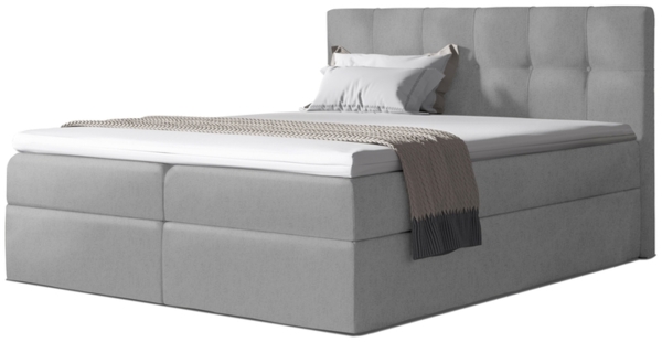 99rooms Cesar Boxspringbett Strukturstoff 160x200 cm Hellgrau Bild 6