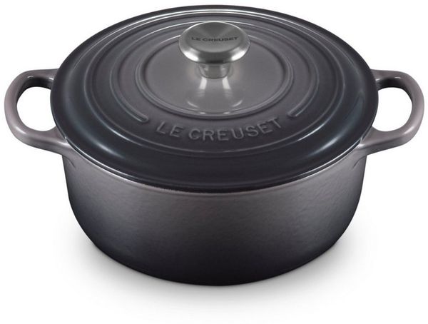 Le Creuset Signature Gusseisen-Bräter mit Deckel, Für alle Herdarten und Induktion geeignet, Rund, Flint, 20,0 cm, 2.4 Bild 2