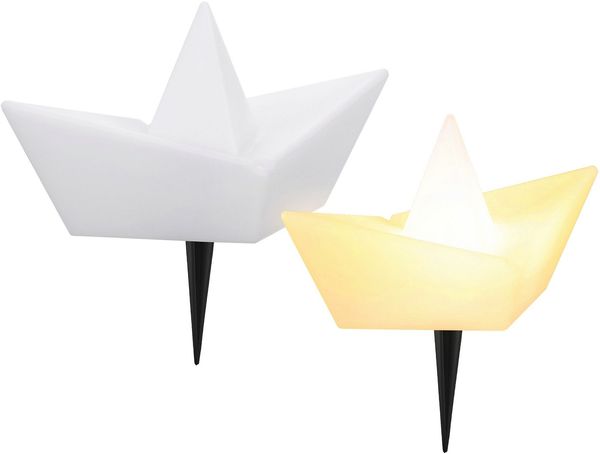 OTTO home LED Solarleuchte Quirrell, 2er Set LED-Solar Schiff, RGB, Tageslichtsensor, LED fest integriert, RGB, Warmweiß, mit Erdspießen