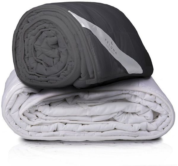 Feluna Gewichtsdecke Schwerkraftdecke Therapiedecke, Füllung: Glasmikroperlen 8 kg, Anti-Stress Bett-Decke