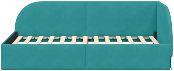 vidaXL Eckbettgestell mit Kopfteil Türkis 80x200 cm Stoff 42016634 Bild 4