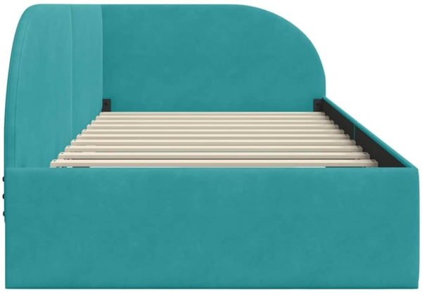 vidaXL Eckbettgestell mit Kopfteil Türkis 80x200 cm Stoff 42016634 Bild 5