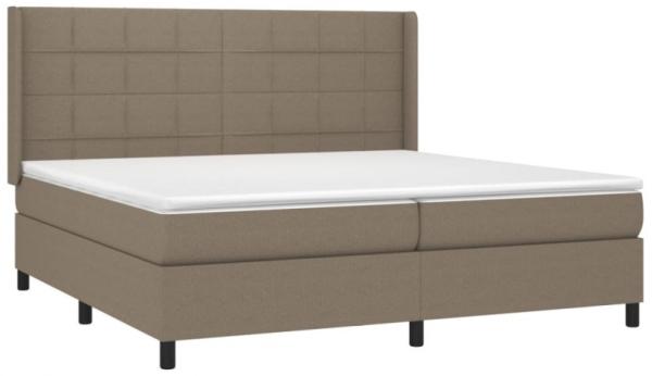vidaXL Boxspringbett mit Matratze & LED Taupe 200x200 cm Stoff, Härtegrad: H2 [3138345]