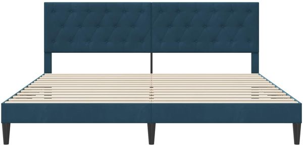 vidaXL Bettrahmen mit Kopfteil Blau 180 x 200 cm Samt 42027684 Bild 4