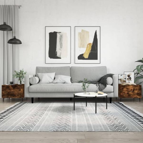 vidaXL Couchtische 2 Stk. Räuchereiche 50x50x40 cm Holzwerkstoff 829439