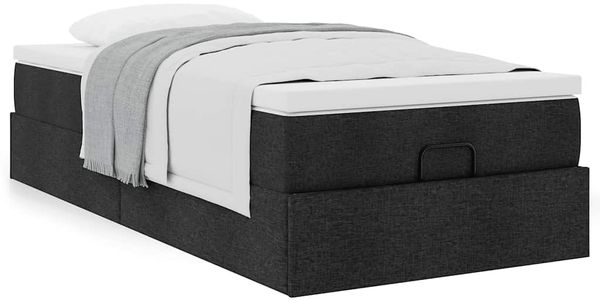 vidaXL Ottoman-Bett mit Matratze Schwarz 80x200 cm Stoff 3311066 Bild 4