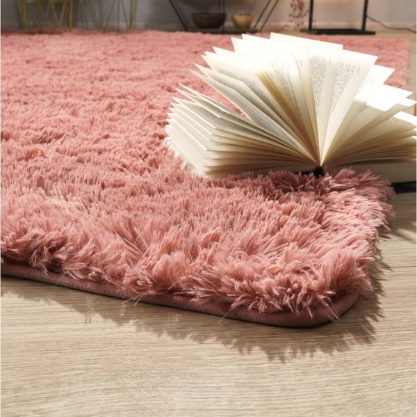 TT Home Teppich Diele, Esszimmer, Flur, Schlafzimmer, Wohnzimmer, Rechteckig, Höhe: 37 mm, Teppich Wohnzimmer Hochflor Langflor Weich Soft Modernes Einfarbiges D