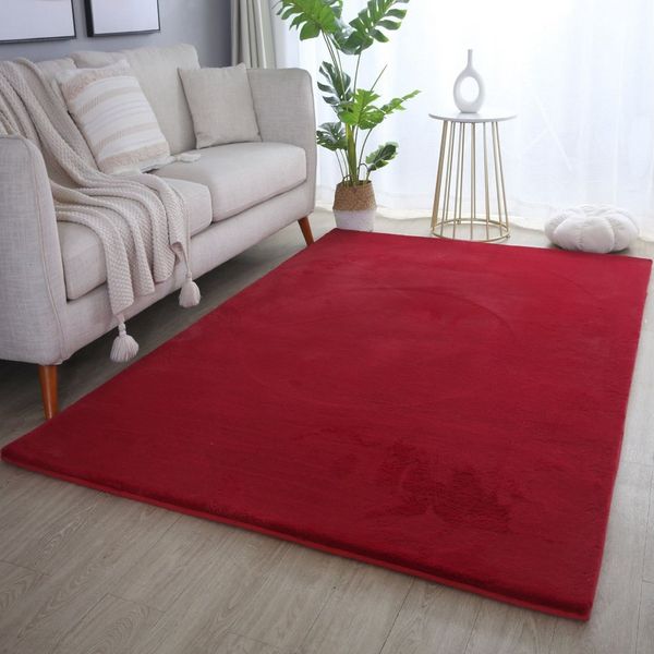 Villa Möbel Fellteppich Pouico, Rechteckig, Höhe: 20 mm, Teppich Wohnzimmer Einfarbig Shaggy Modern Flauschiger Felloptik Weich