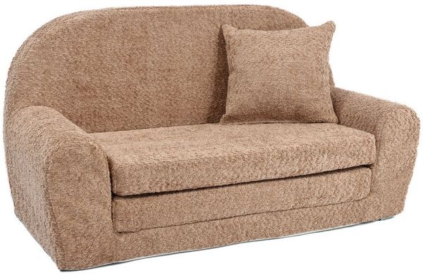 FORTISLINE Kindersofa Mini-Sofa Kindersofa Spielsofa aus Teddy-Stoff ausklappbar, Ausklappbar