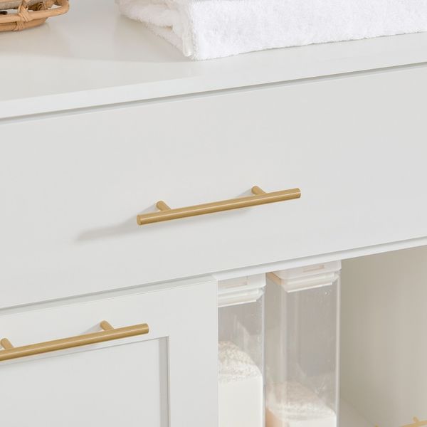 SoBuy BZR66-W Badunterschrank, MDF, Lackiert, Weiß, 66 x 95 x 37 cm Bild 5