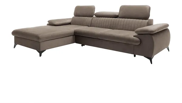 Vente-unique - SAMARA Sofa SamtStoff Schokoladenbraun - B 193 cm x H 75 cm x L 280 cm