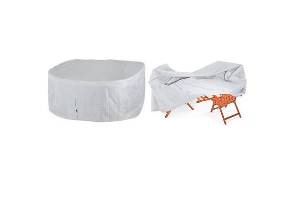 Kingsleeve Gartenmöbel-Schutzhülle Oxford, Outdoor Abdeckplane Schutzhülle Abdeckhaube 242x162cm Silber