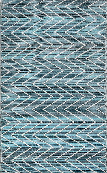 Outdoor Teppich blau 120 x 180 cm mit Zickzackmuster BALOTRA