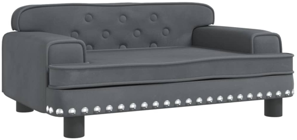 vidaxl Kindersofa 70 x 45 x 30 cm, Dunkelgrau, Samt
