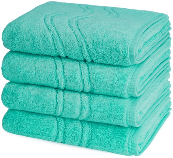 Ross Cashmere feeling 4 tlg. Frottier-Set - 4 X Handtuch (50 X 100cm) - 520 g/m2 - Bleached Aqua