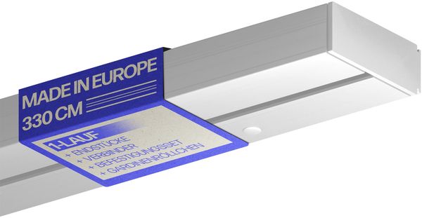 Bestlivings Gardinenschiene ( Weiß ) 330cm (1x90/2x240cm) 1-läufig