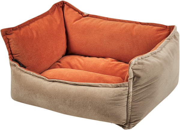 Tierbett IZMIR Samtstoff Orange Beige