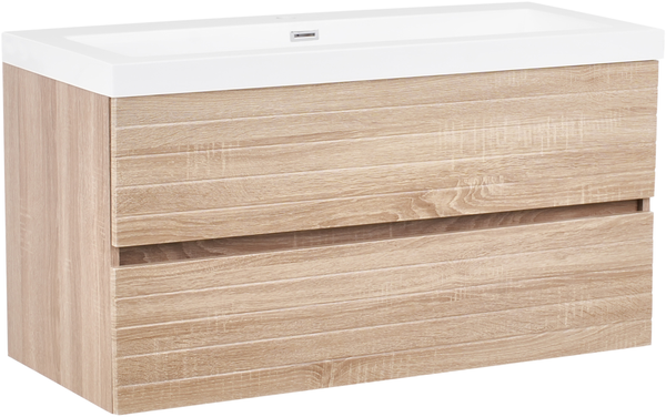 Wandmontierter Waschbeckenunterschrank mit Waschbecken URUCU Hellbraun