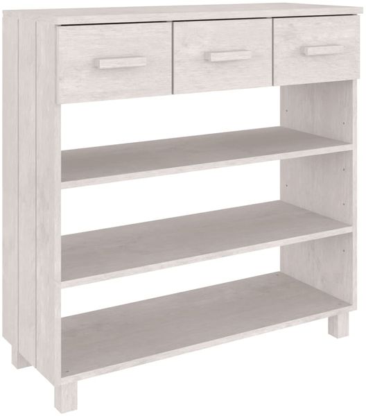 Konsolentisch, Beistelltisch, Konsole HAMAR Weiß 90x35x90 cm Massivholz Kiefer
