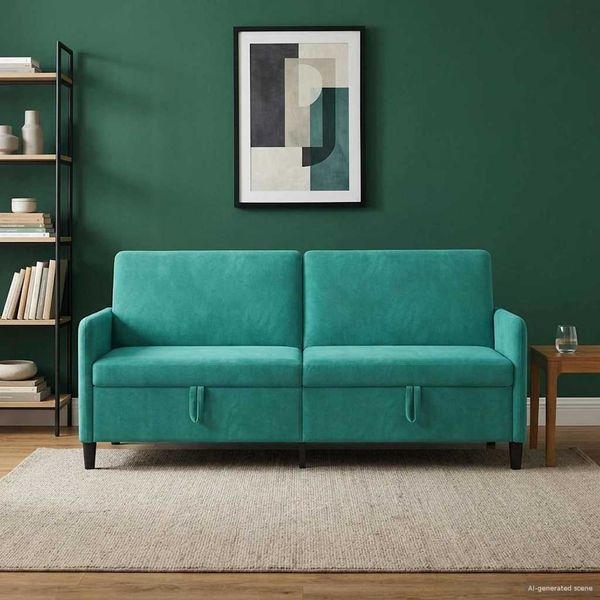 vidaXL Sofa mit Stauraum Türkis 192 x 78 x 87 cm Polyester 42036999