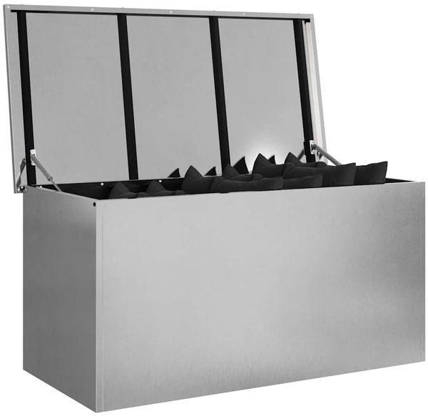 vidaXL Gartenlagerkissenbox Stahl 100 x 50,5 x 50 cm 220 Silber 874564 Bild 3