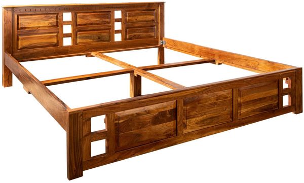 Bett Akazie 200x200x90 honig lackiert OXFORD #0254