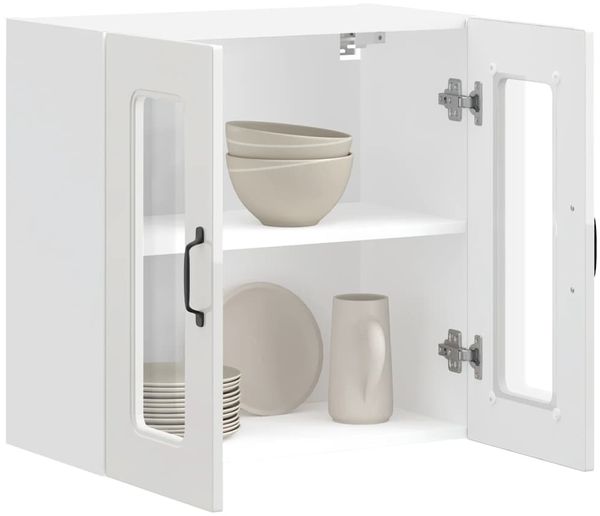 vidaXL Küchen-Hängeschrank mit Glastür Kalmar Hochglanz-Weiß Holzwerkstoff 853669 Bild 5