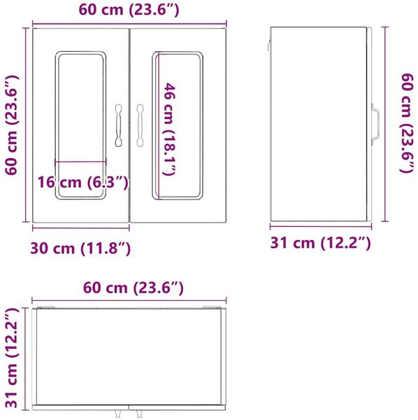 vidaXL Küchen-Hängeschrank mit Glastür Kalmar Hochglanz-Weiß Holzwerkstoff 853669 Bild 12