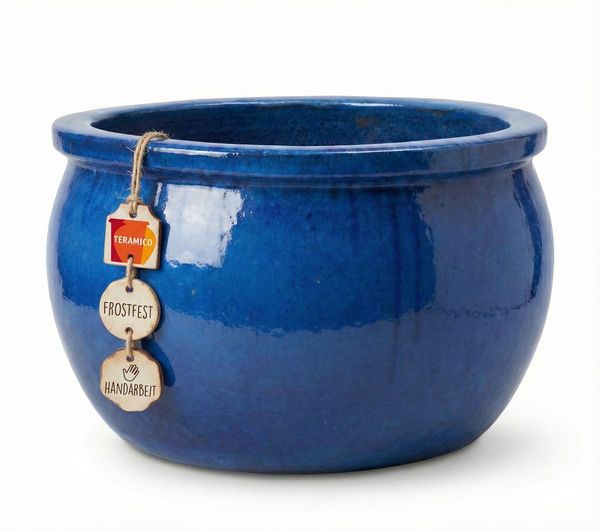 Teramico Blumentopf Pflanzgefäß Keramik "Bavaria" Royal Blau – Ø 24 - 49 cm Frostfest (1 St), Frostfest, UV-Fest
