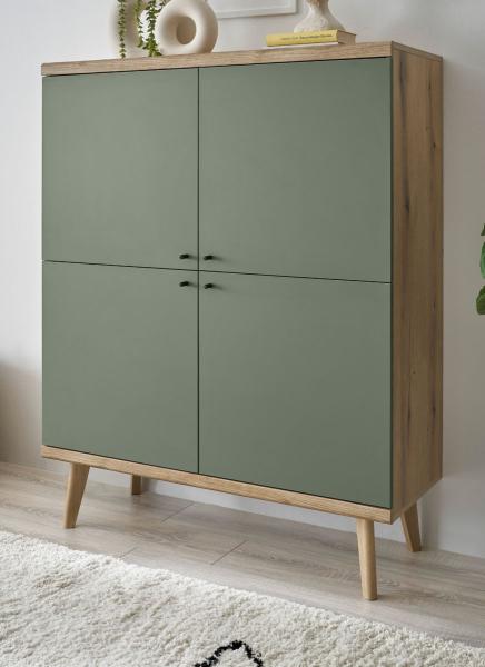 Highboard Juna in Salbei und Eiche Evoke 107 x 134 cm